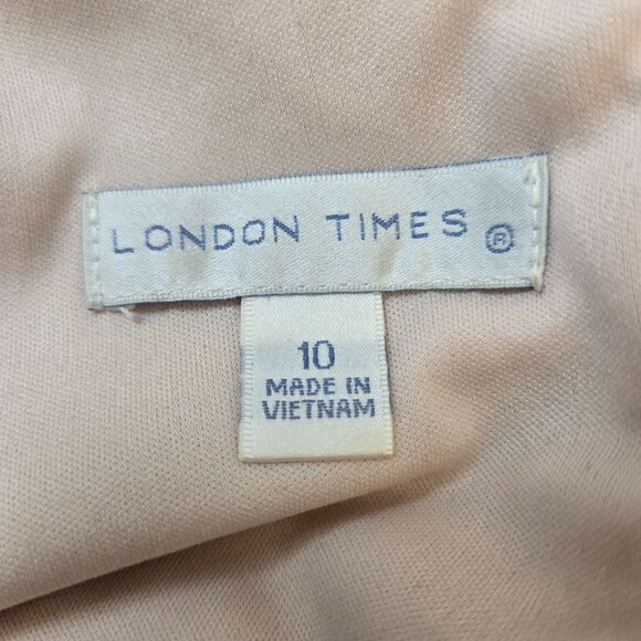 London Times Mixed Media Sparkle Bodice Midi Dress Size 10 - Picture 3 of 7